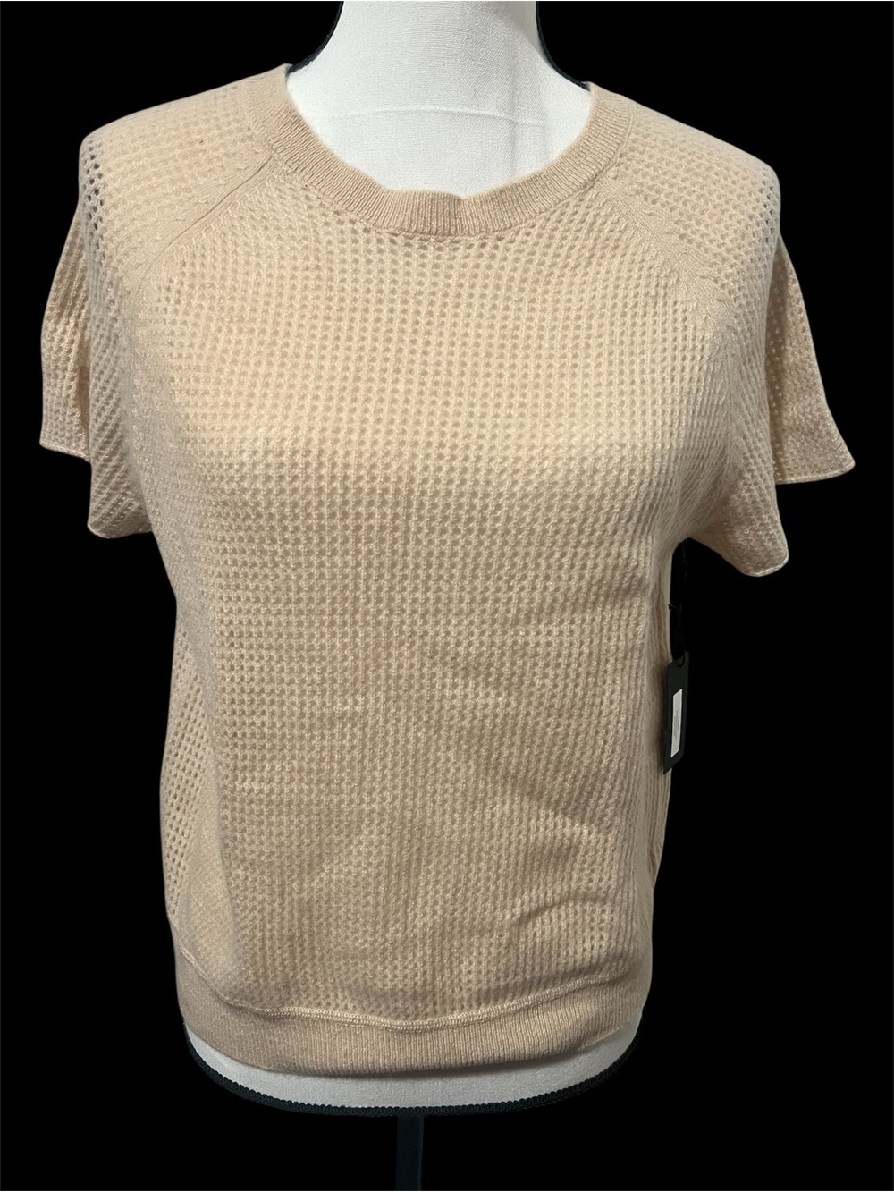Brazeau tricot perforated raglan top small new washable cashmere